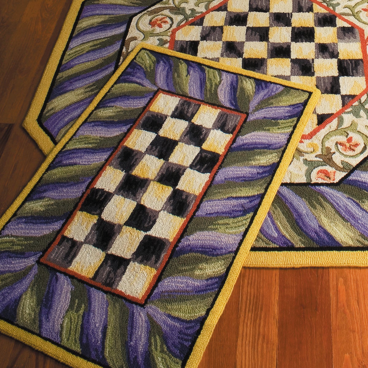 Courtly Check Purple & Green 2' x 3' Rug - Image 4