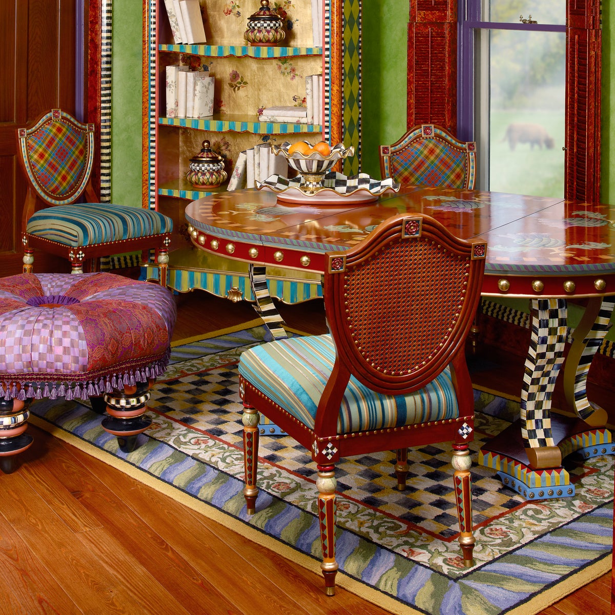 Courtly Check Purple & Green 5' x 8' Rug - Image 6