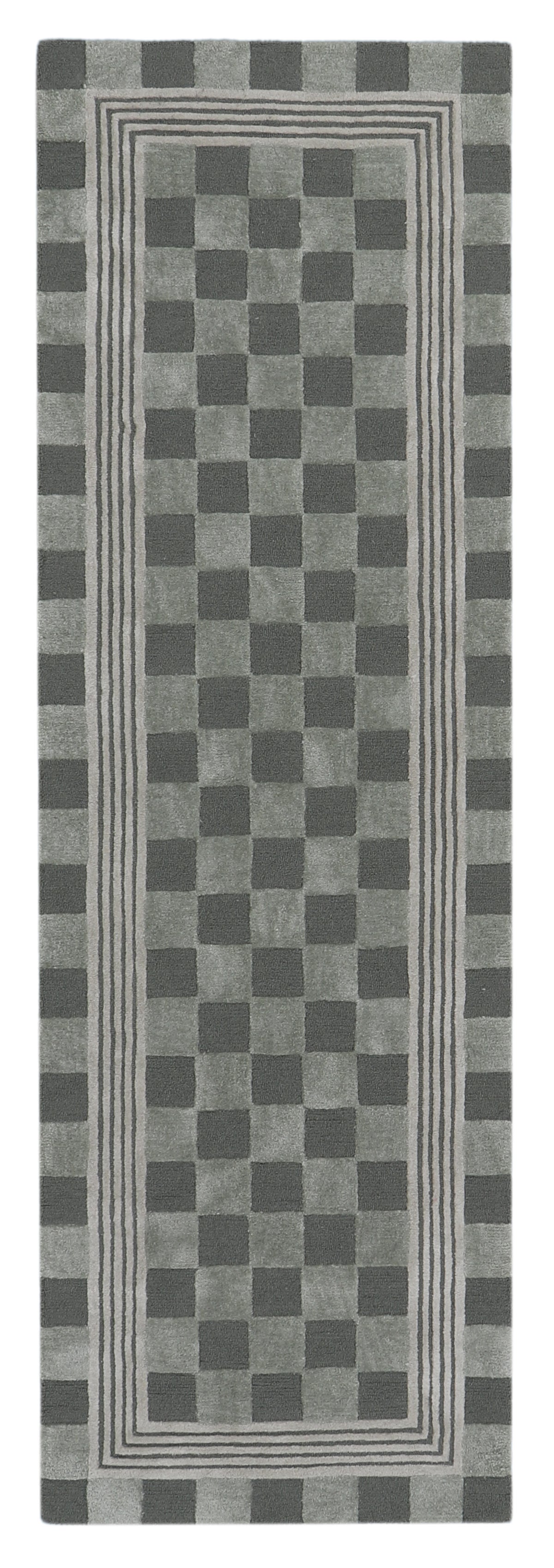 Sage Green Tonal Check 2'6" x 8' Rug
