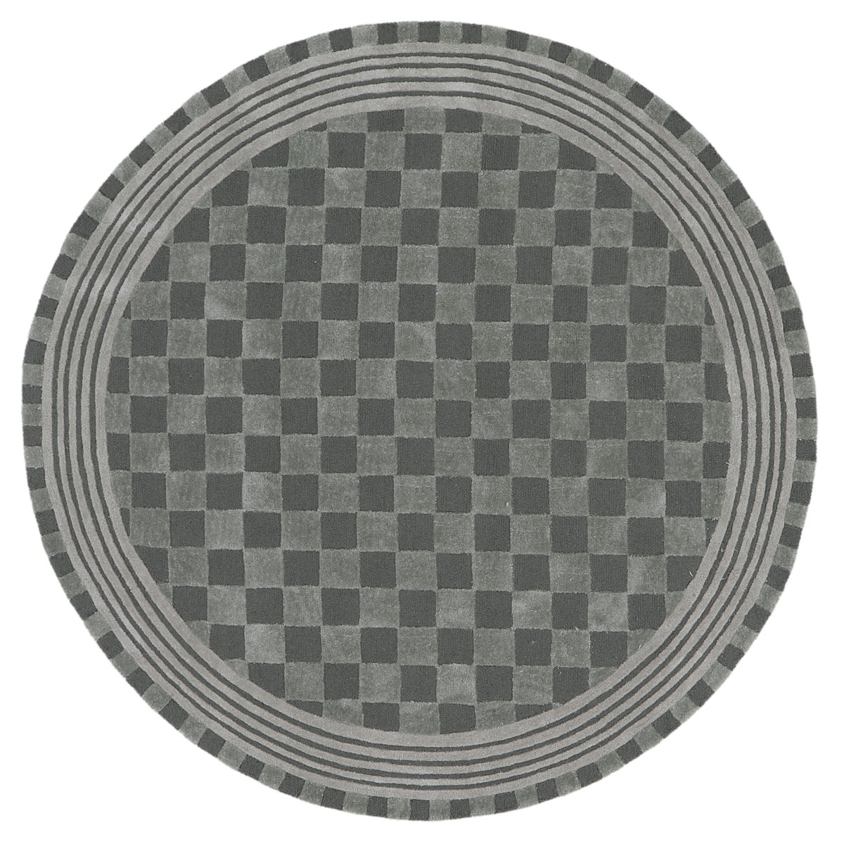 Sage Green Tonal Check 6' Round Rug