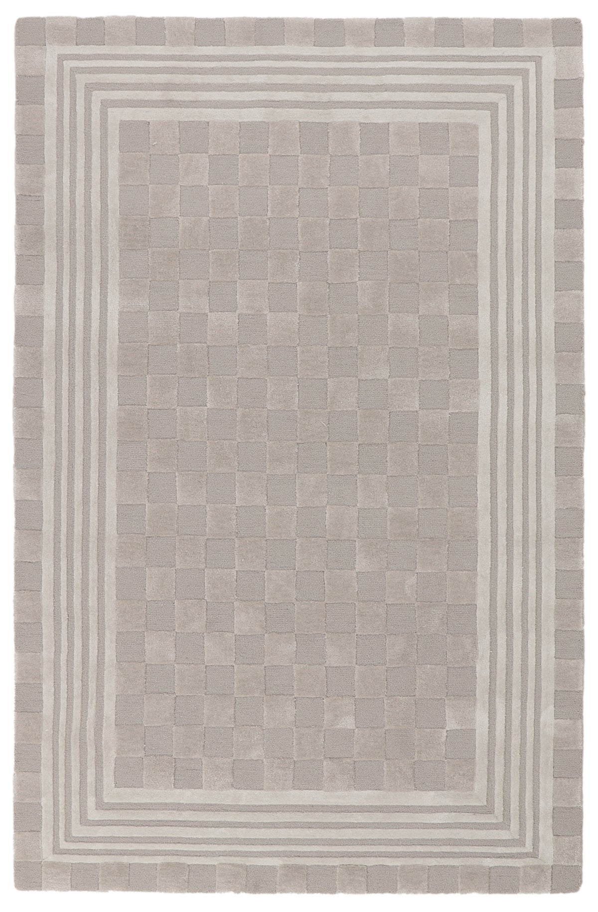 Light Grey Tonal Check 5' x 8' Rug