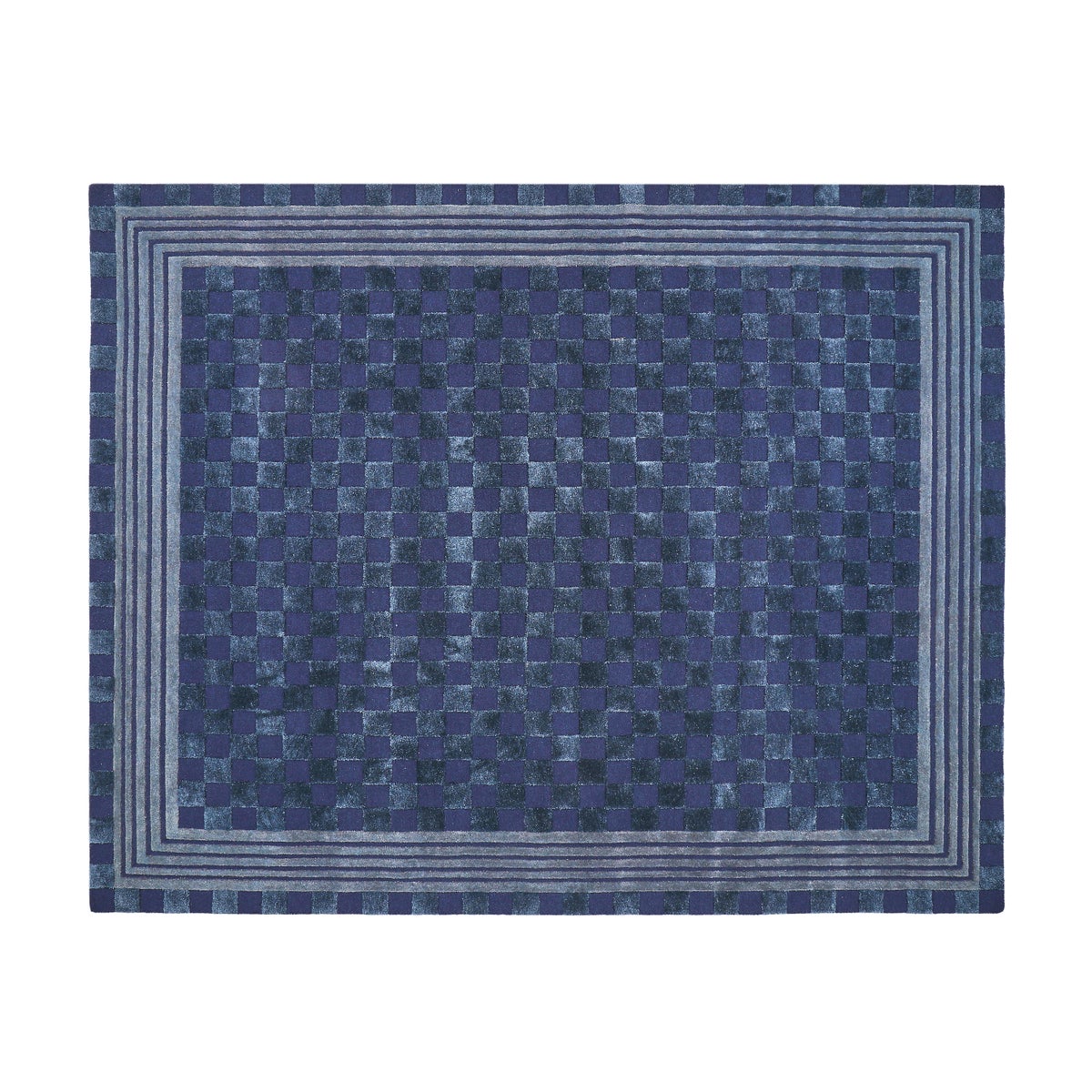 Indigo Blue Tonal Check 8' x 10' Rug