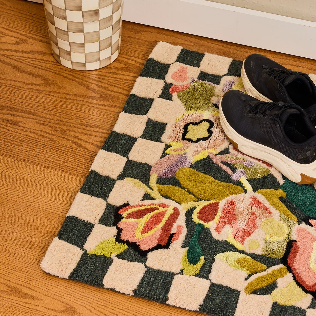 Ranunculus and Checks 8' x 10' Rug - Image 2