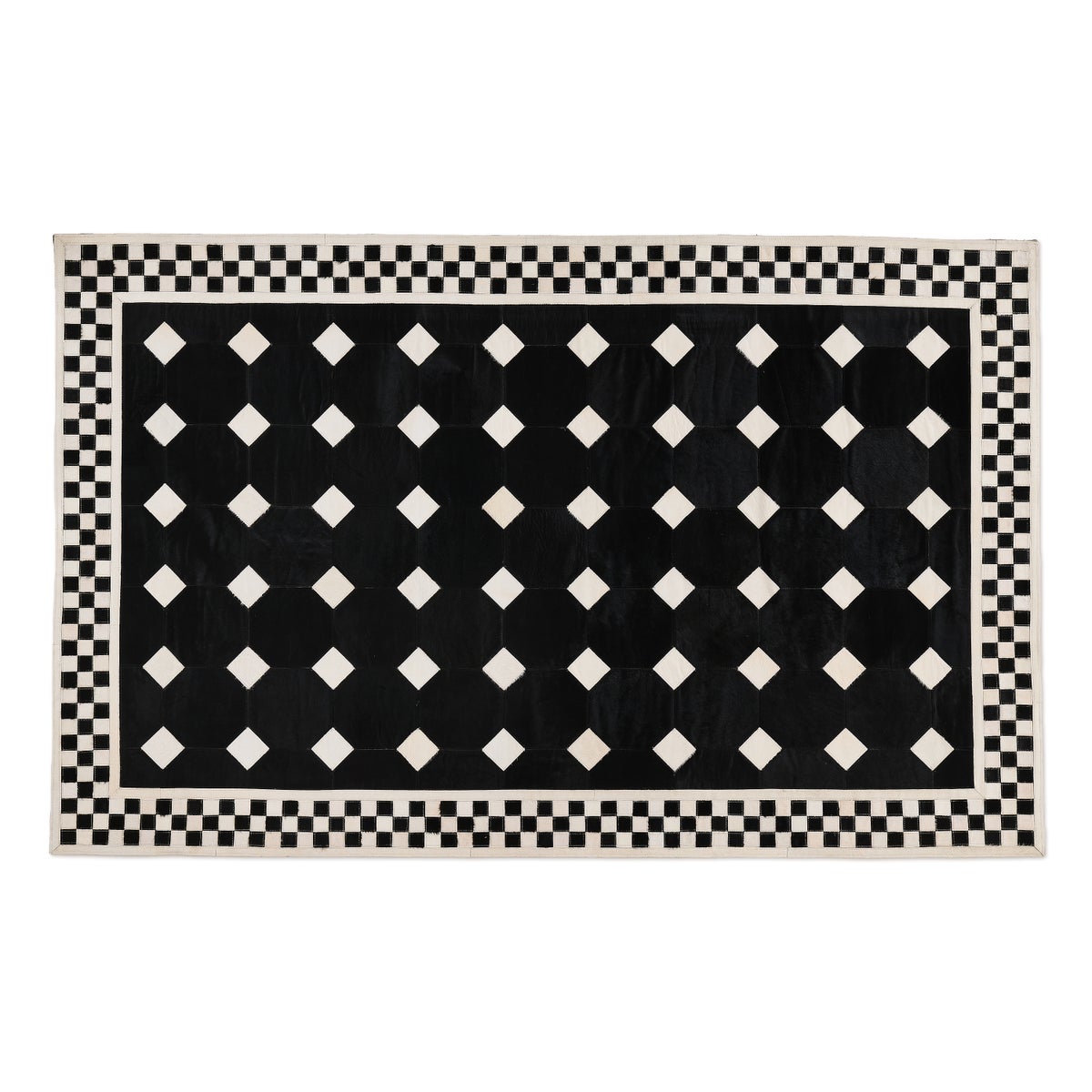 Black Tile Hair on Hide 5' x 8' Rug