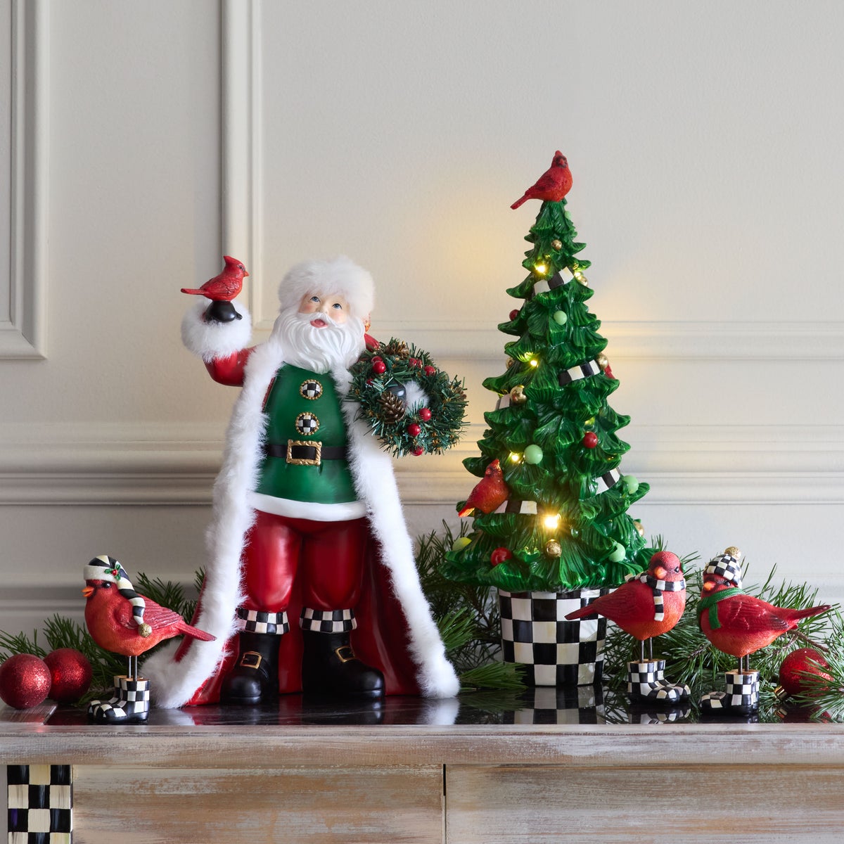 Cozy Christmas Santa with Cardinal - Image 2