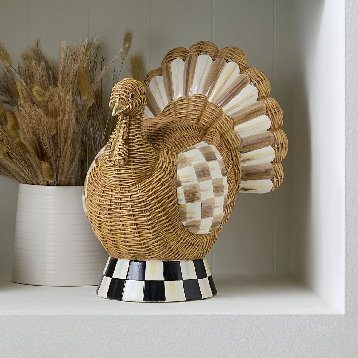 Autumnology Check Basket Weave Turkey Figurine - Image 2