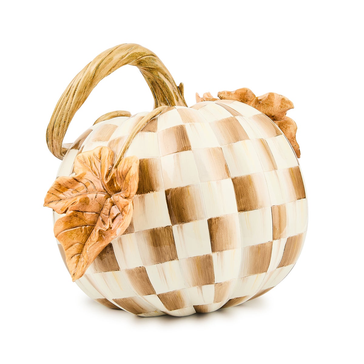 Mocha Check Twisted Stem Pumpkin - Image 3