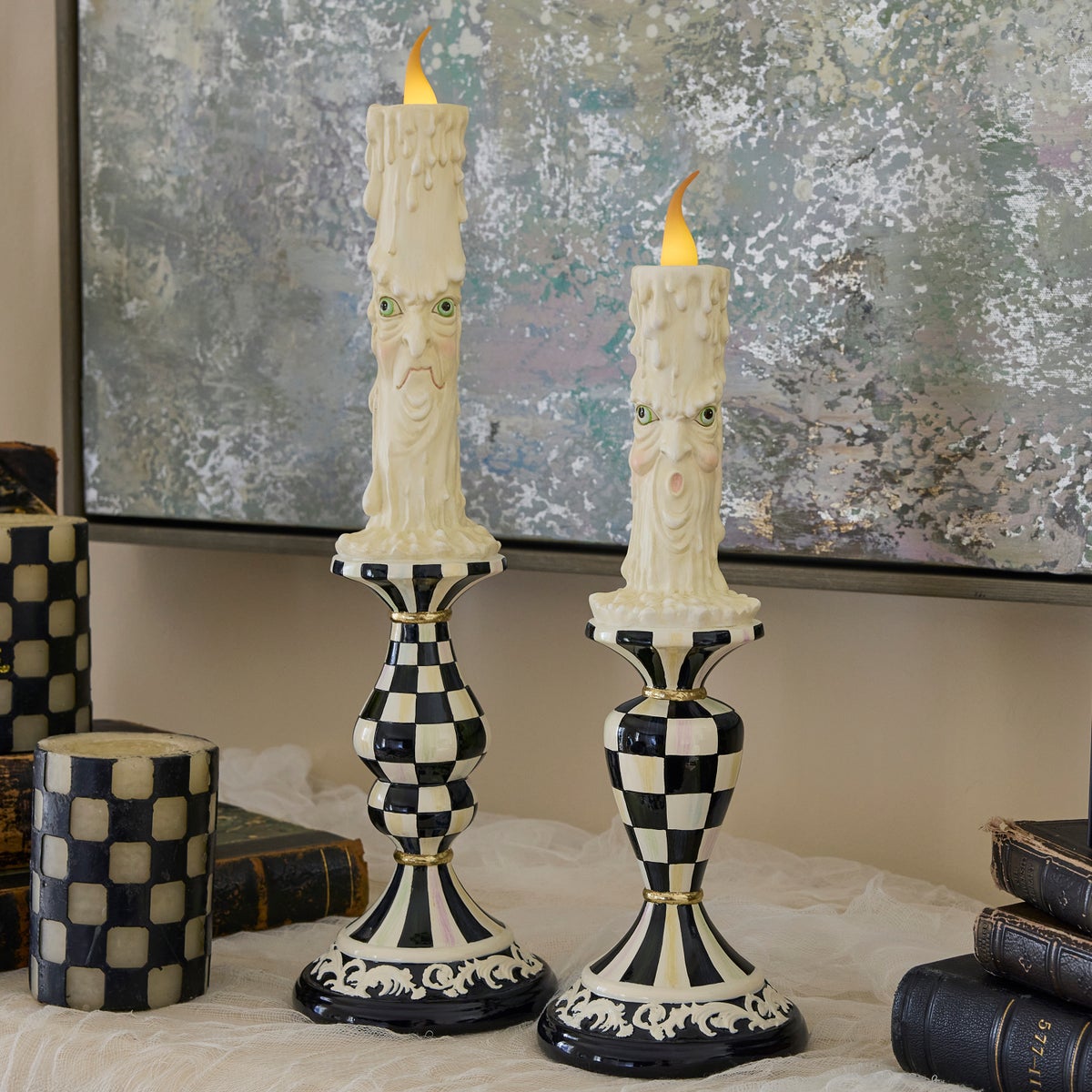 Haunted House Spooky Illuminated Candles, Set of 2 - Image 2