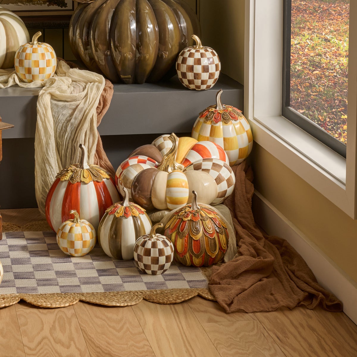 Harvest Glow Patchwork Large Pumpkin - Image 4