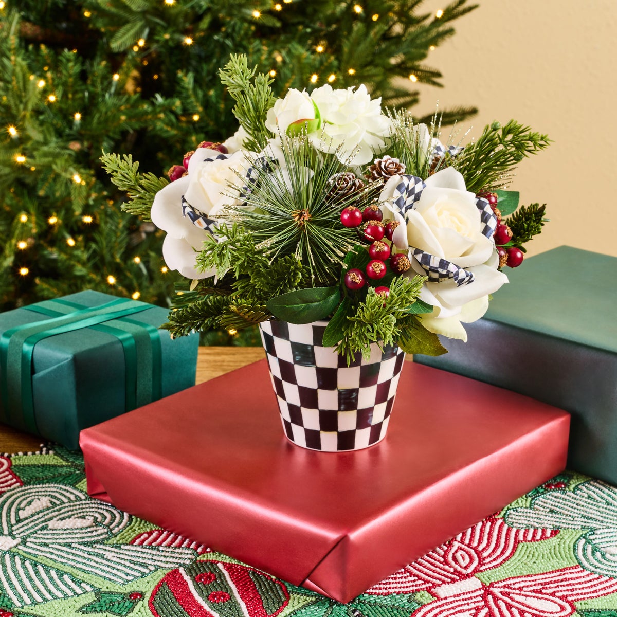 Courtly Check Winter Floral Arrangement - Image 2