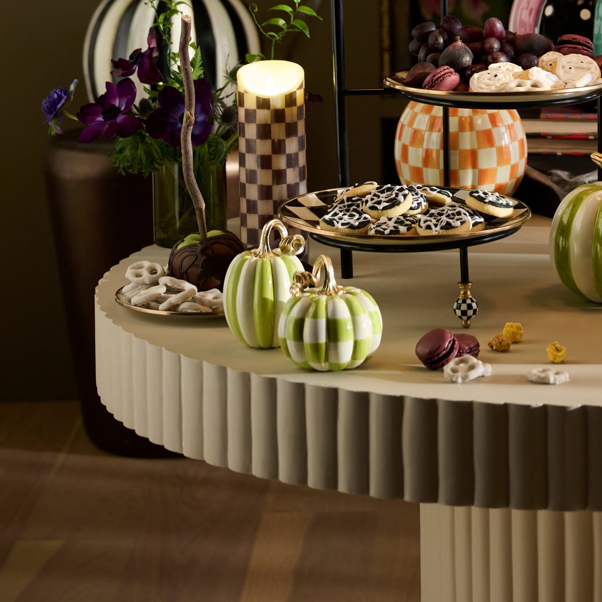 Moss Check and Stripe Petite Pumpkins, Set of 2 - Image 4