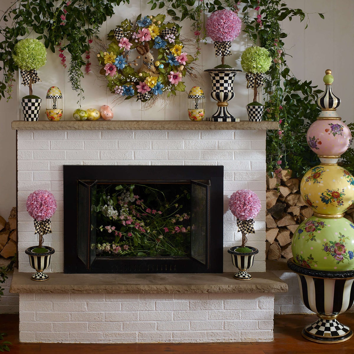 Courtly Check Pedestal Tabletop Urn - Image 2