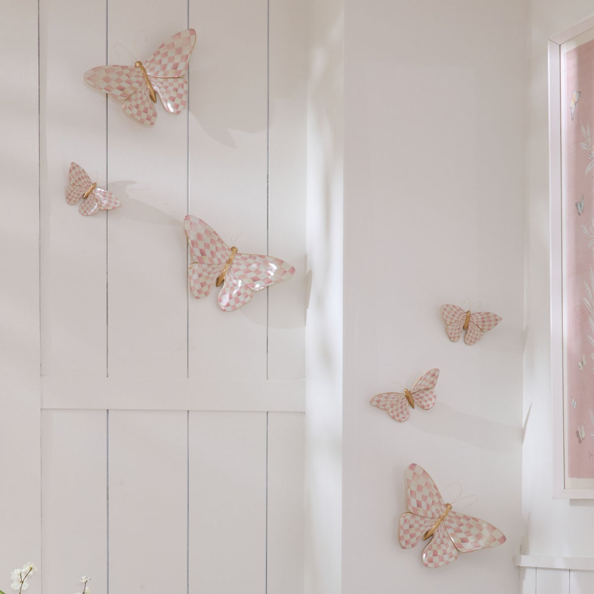 Rosy Check Wall Decor Butterfly Duo - Image 2