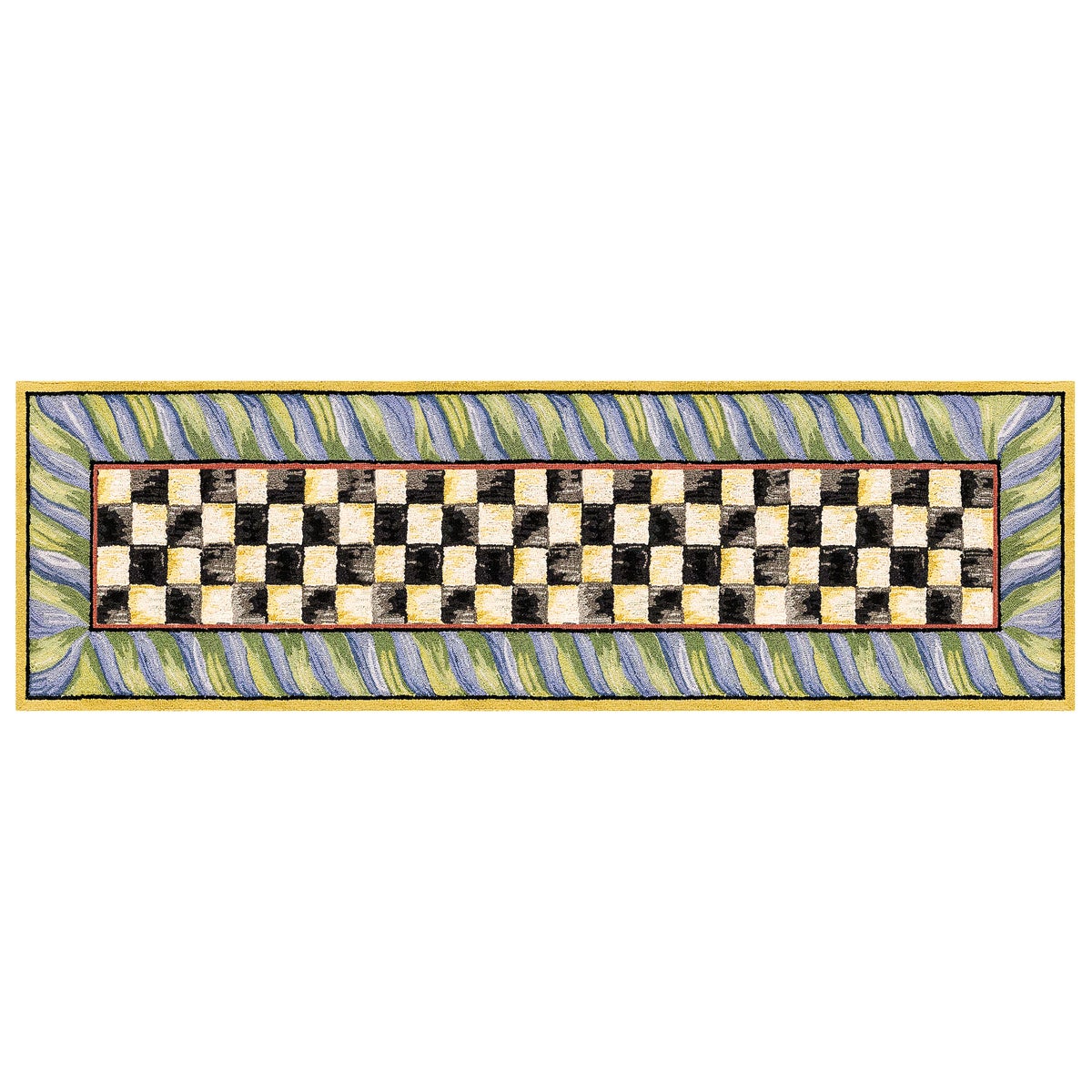Courtly Check Purple & Green 2'6" x 8' Washable Runner