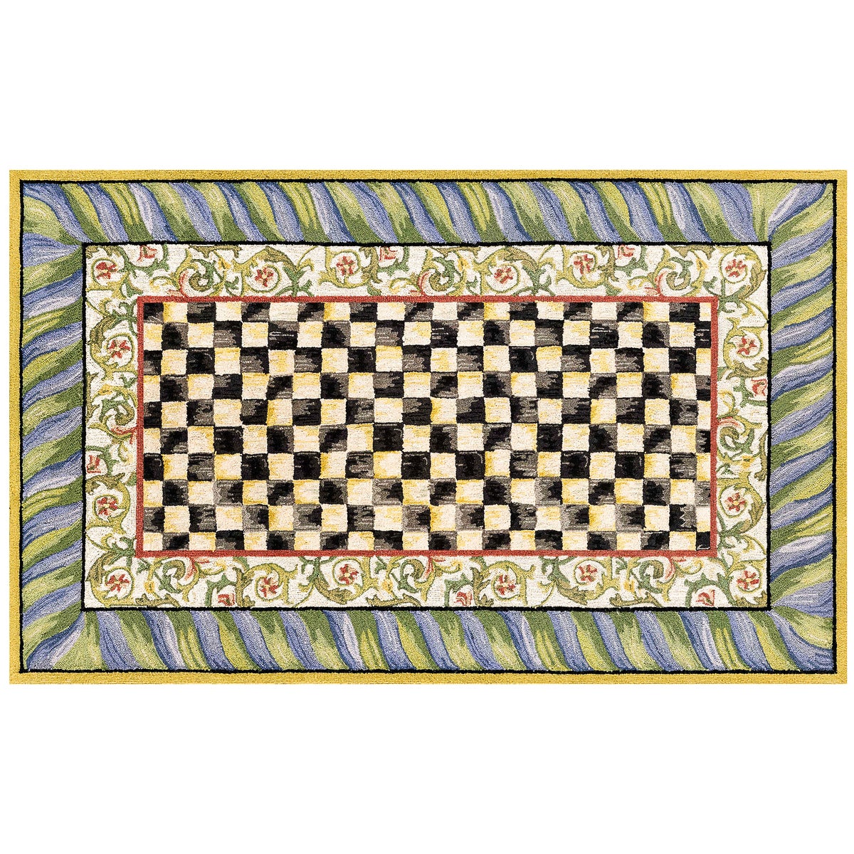 Courtly Check Purple & Green 5' x 7'6" Washable Rug