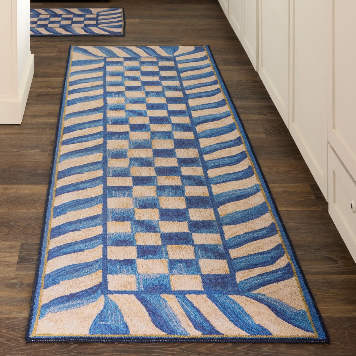 Truly Royal Check 2'6" x 8' Washable Runner - Image 2