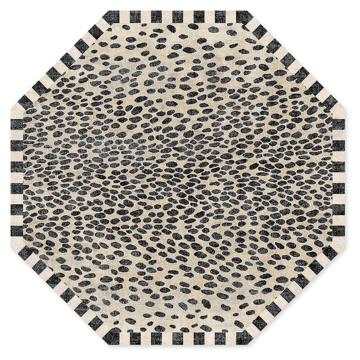 Snow Leopard 6' Octagon Washable Rug