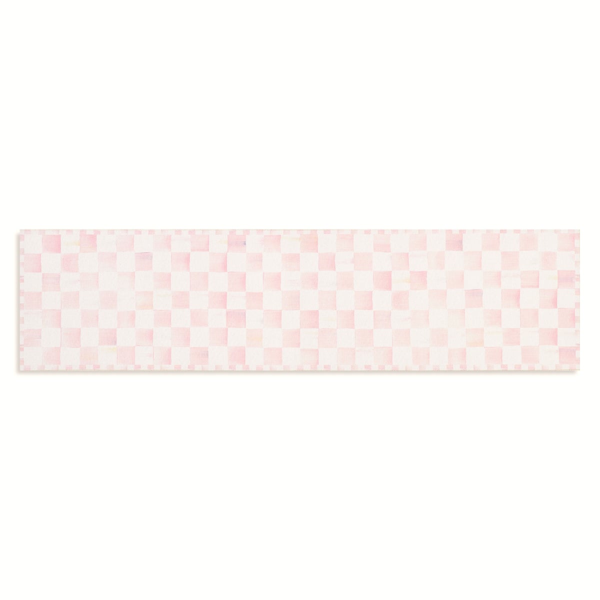 Rosy Checkered 2'6" x 10' Washable Runner