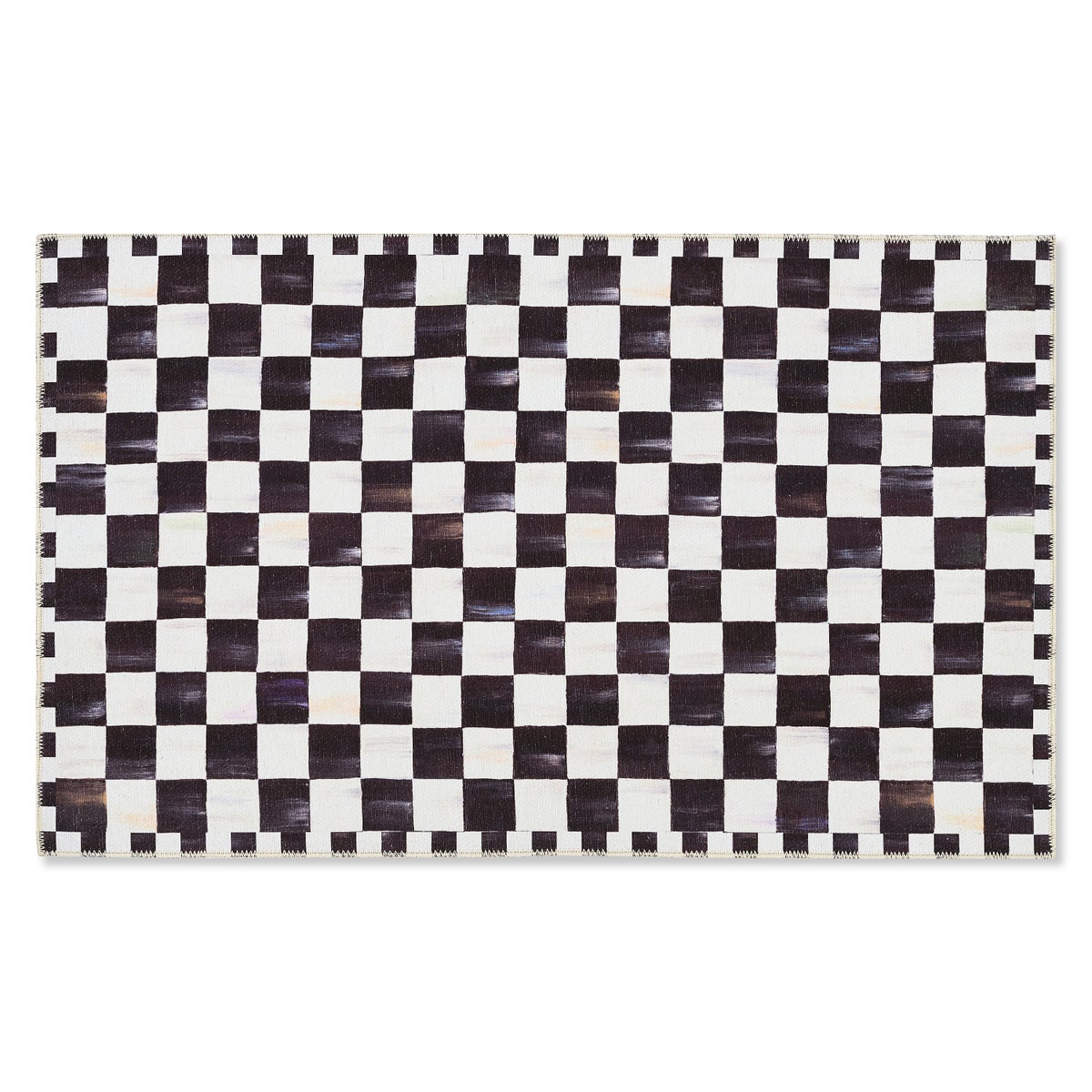 Courtly Checkered 3' x 5' Washable Rug