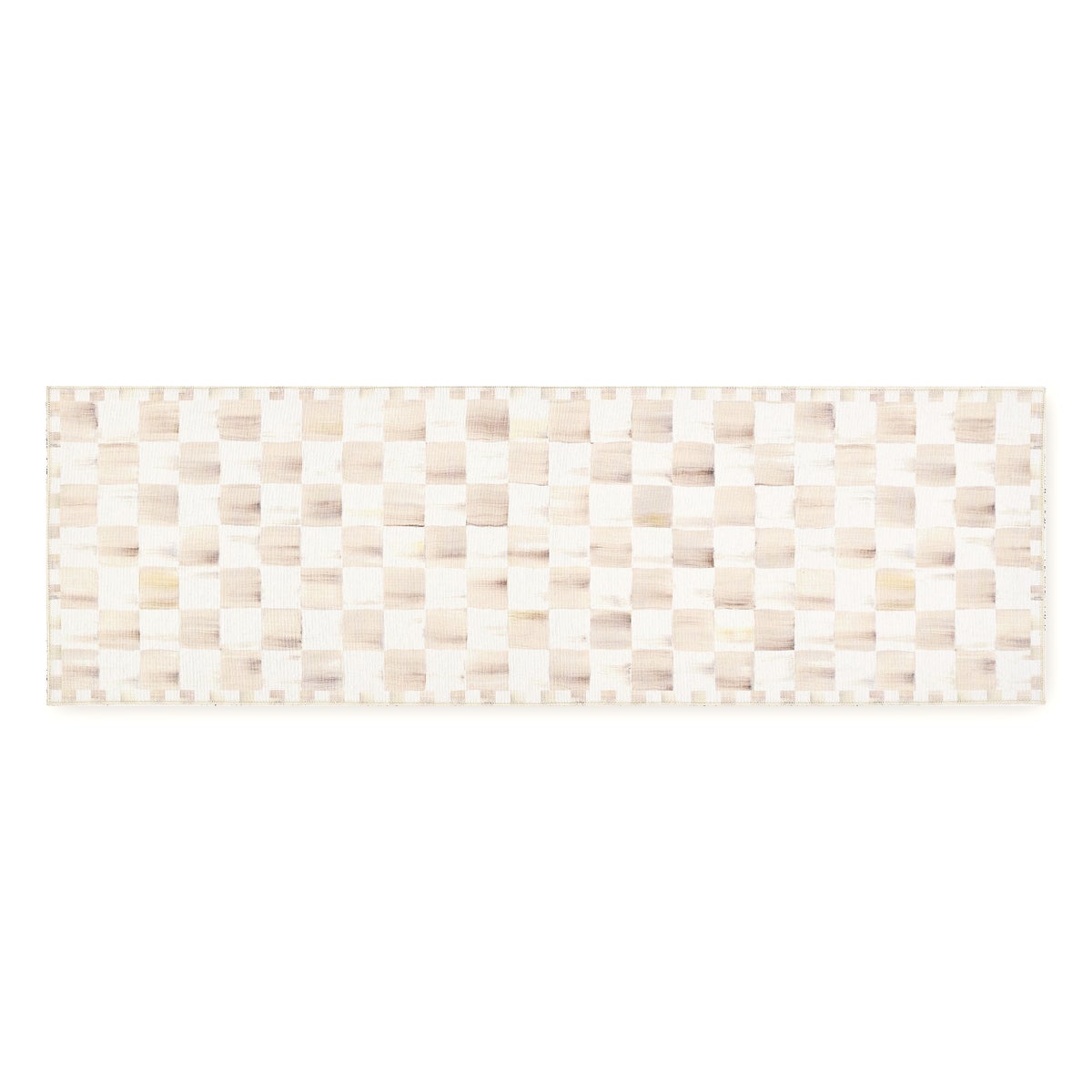 Mocha Checkered 2'6" x 8' Washable Runner