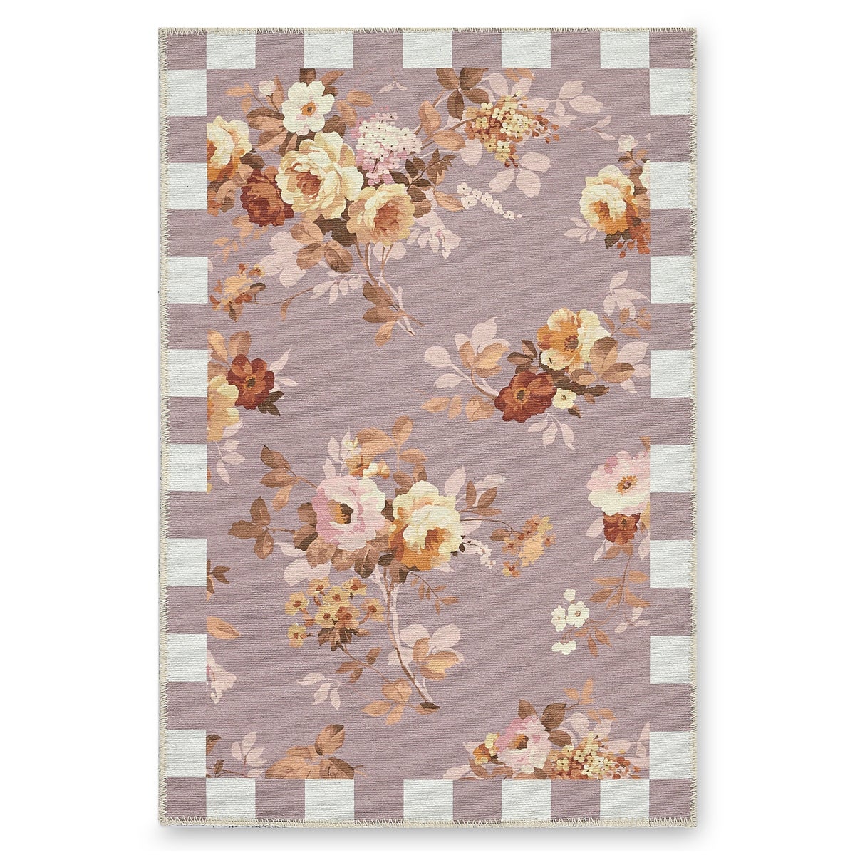 Taupe Wild Rose 2' x 3' Washable Rug