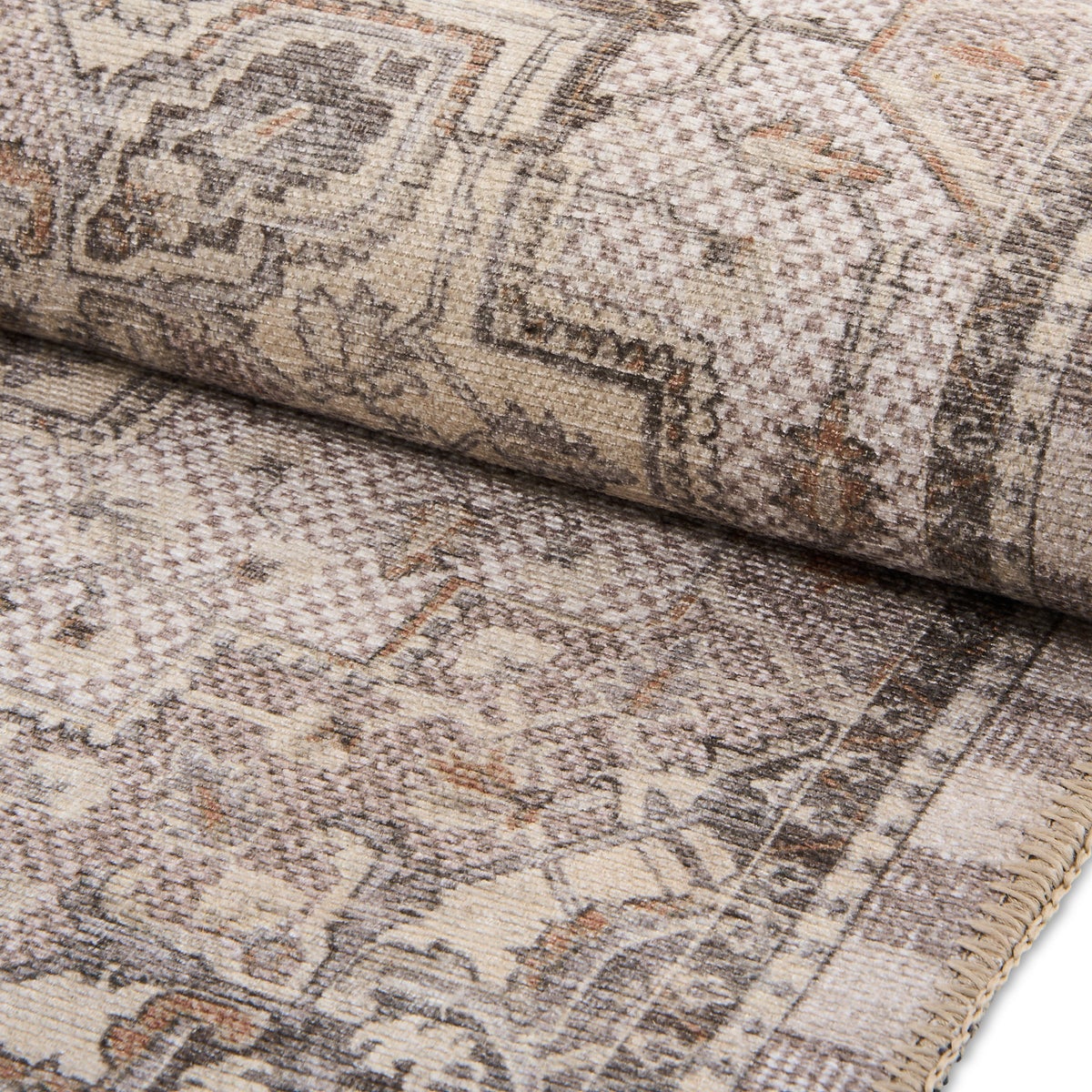Heriz Checked Mocha 8' x 10' Washable Rug - Image 3