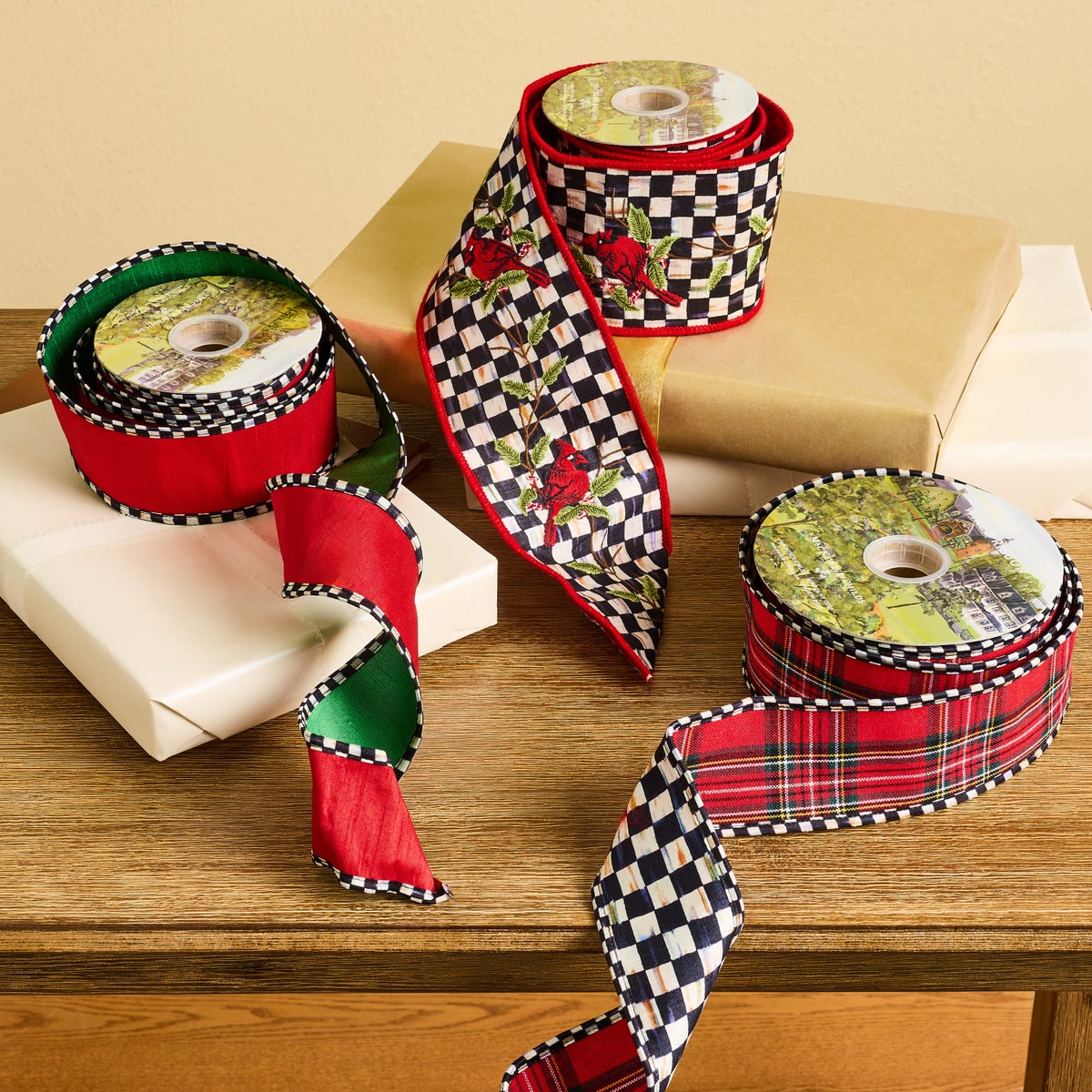 Confetti Red and Green 2.5" Ribbon - Image 2