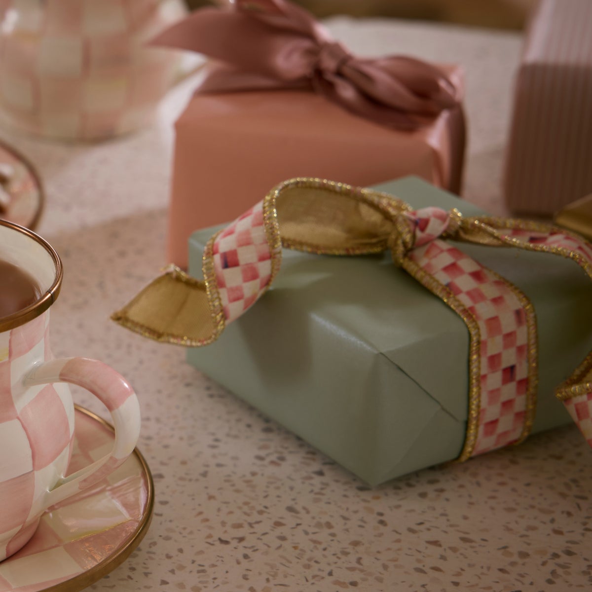 Rosy Check 1" Ribbon - Image 2