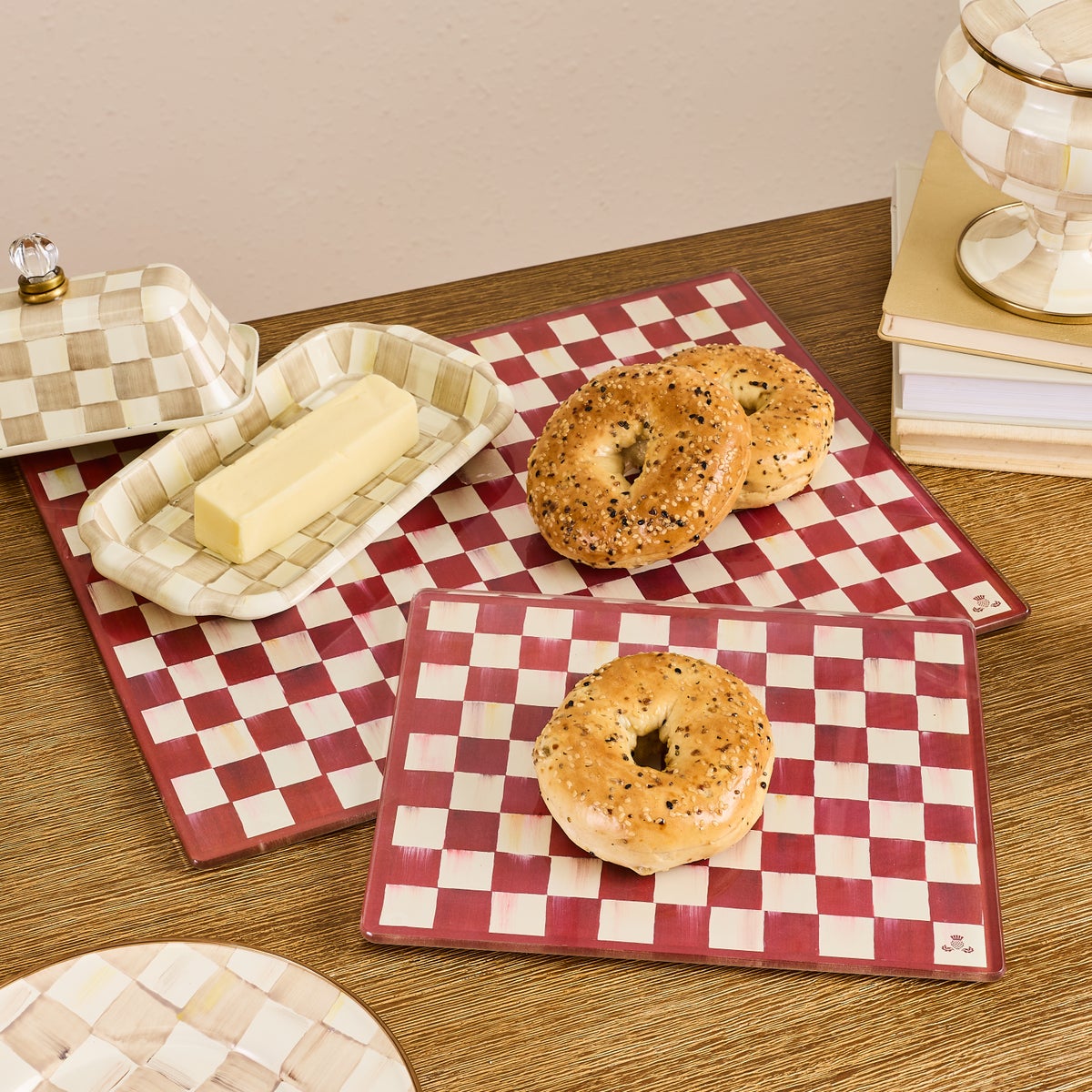 Cherry Check Cutting Board, Set of 2 - Image 2