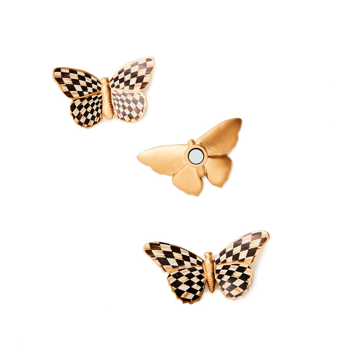 Courtly Check Butterfly Magnets, Set of 3 - Image 3