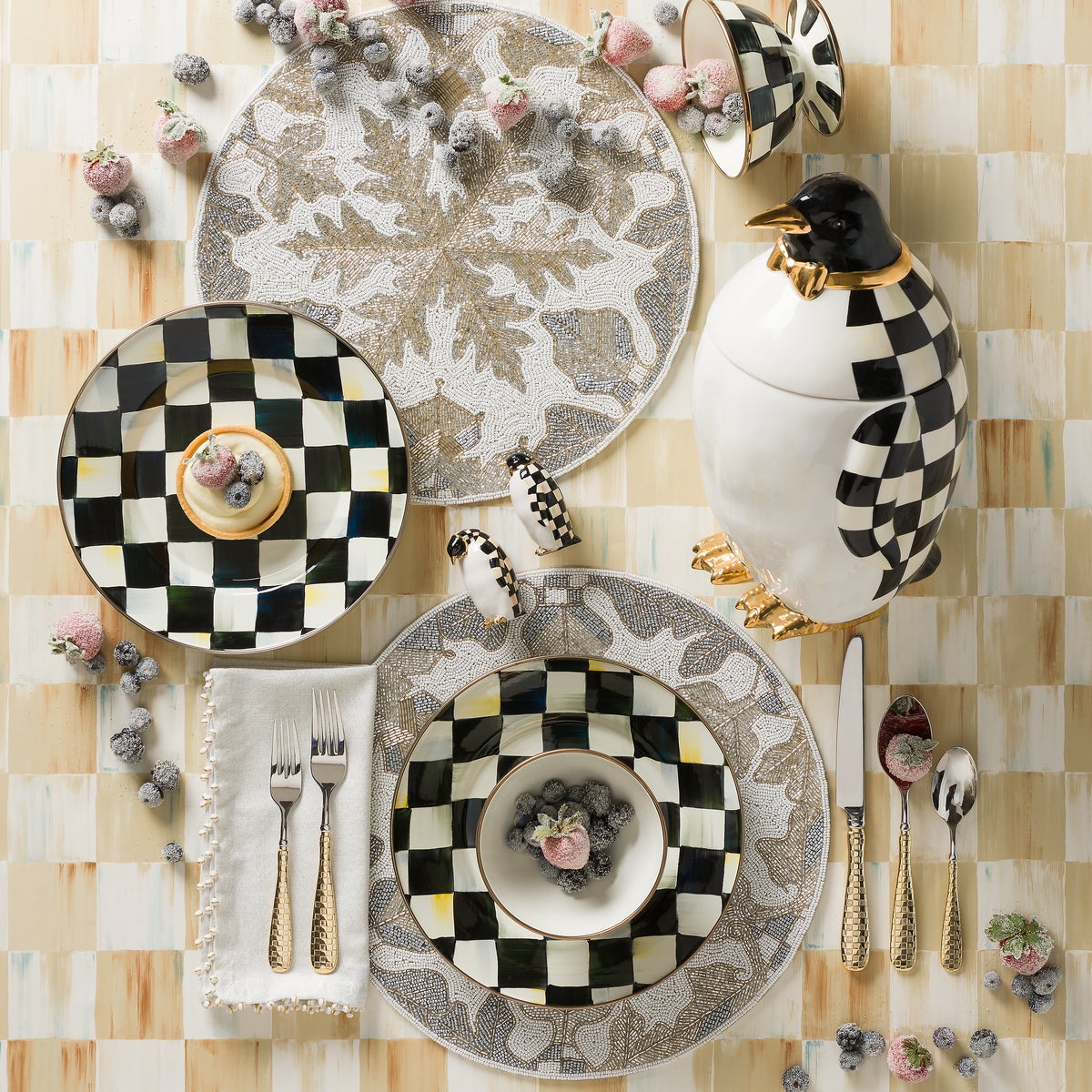 Gold Check Flatware 5-Piece Place Setting - Image 7