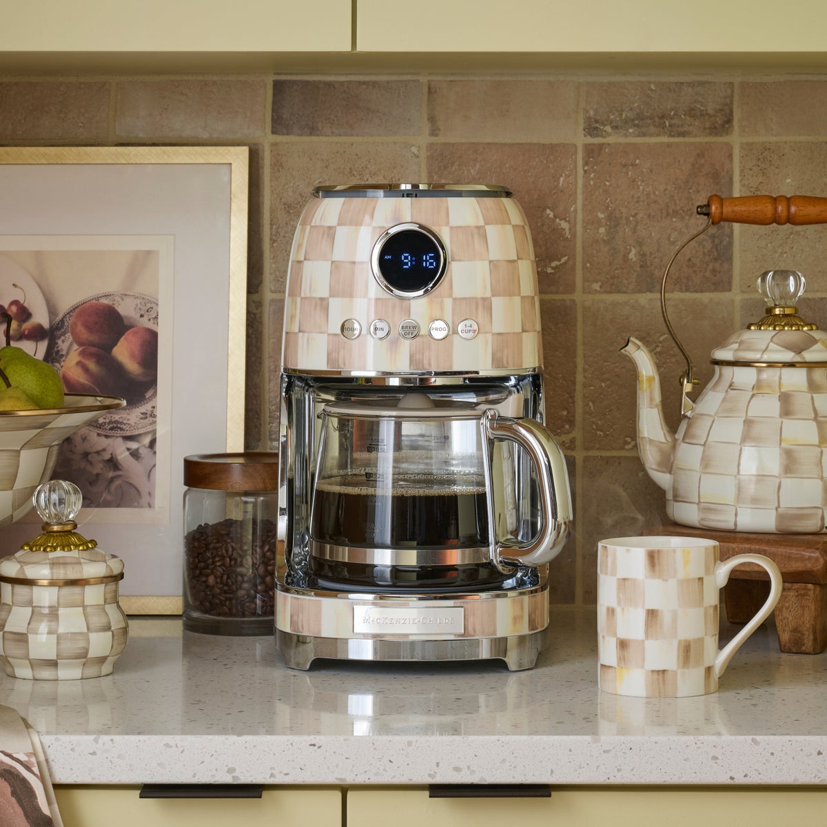 Mocha Check Drip Coffee Maker - Image 2