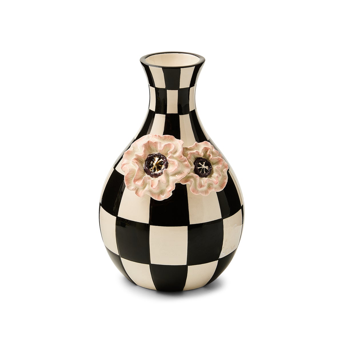 Blush Poppy Check Vase