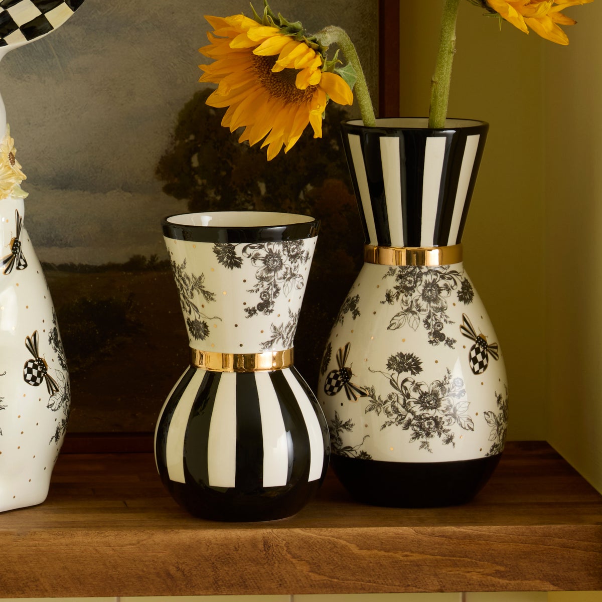 Bee Toile Vases, Set of 2 - Image 2