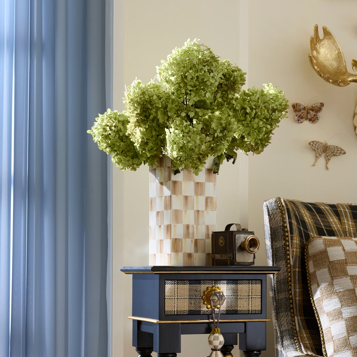 Mocha Check Pillar Vase - Image 2