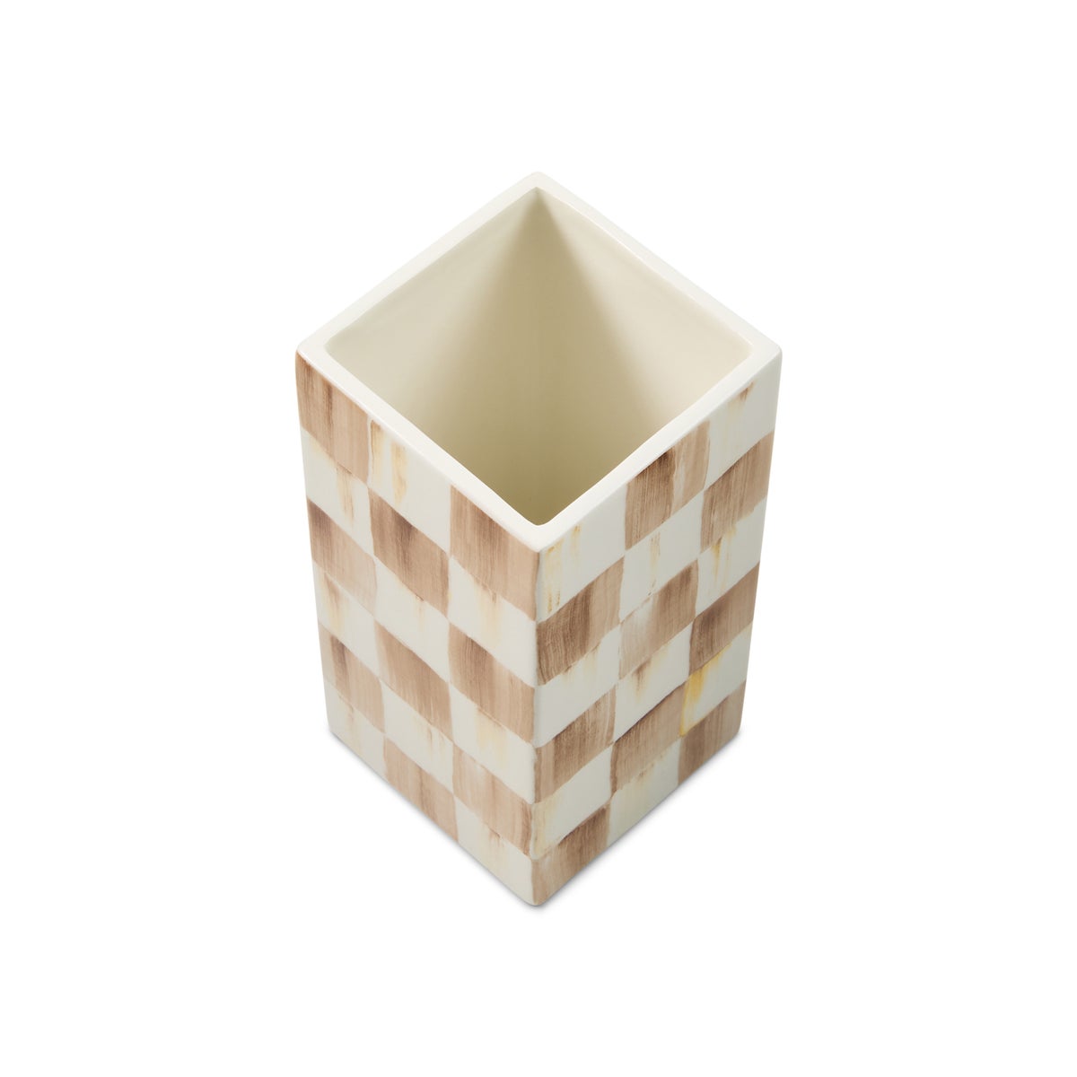 Mocha Check Small Pillar Vase - Image 3