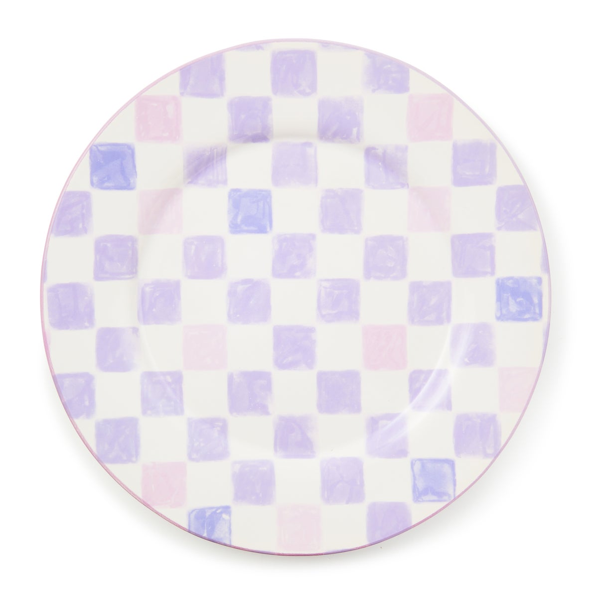 Lilac Check Round Platter