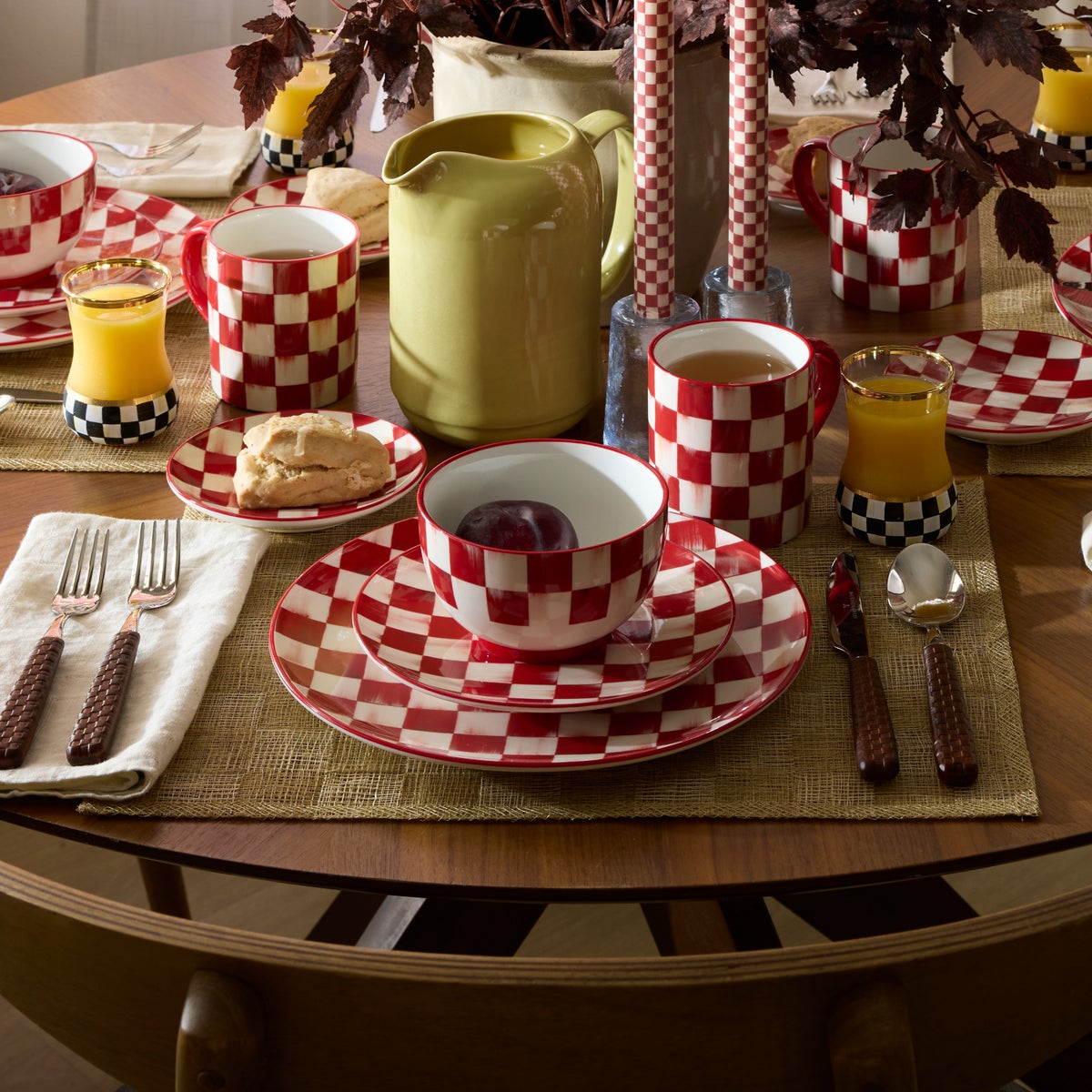 Cherry Check Salad Plates, Set of 4 - Image 4