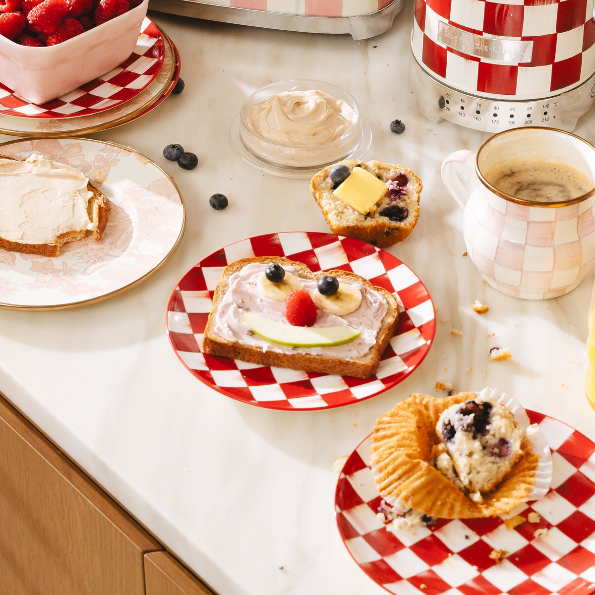 Cherry Check Salad Plates, Set of 4 - Image 5