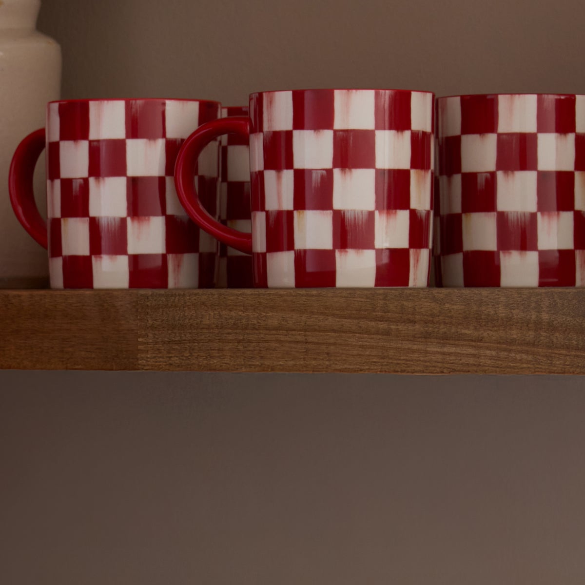 Cherry Check Mugs, Set of 4 - Image 2