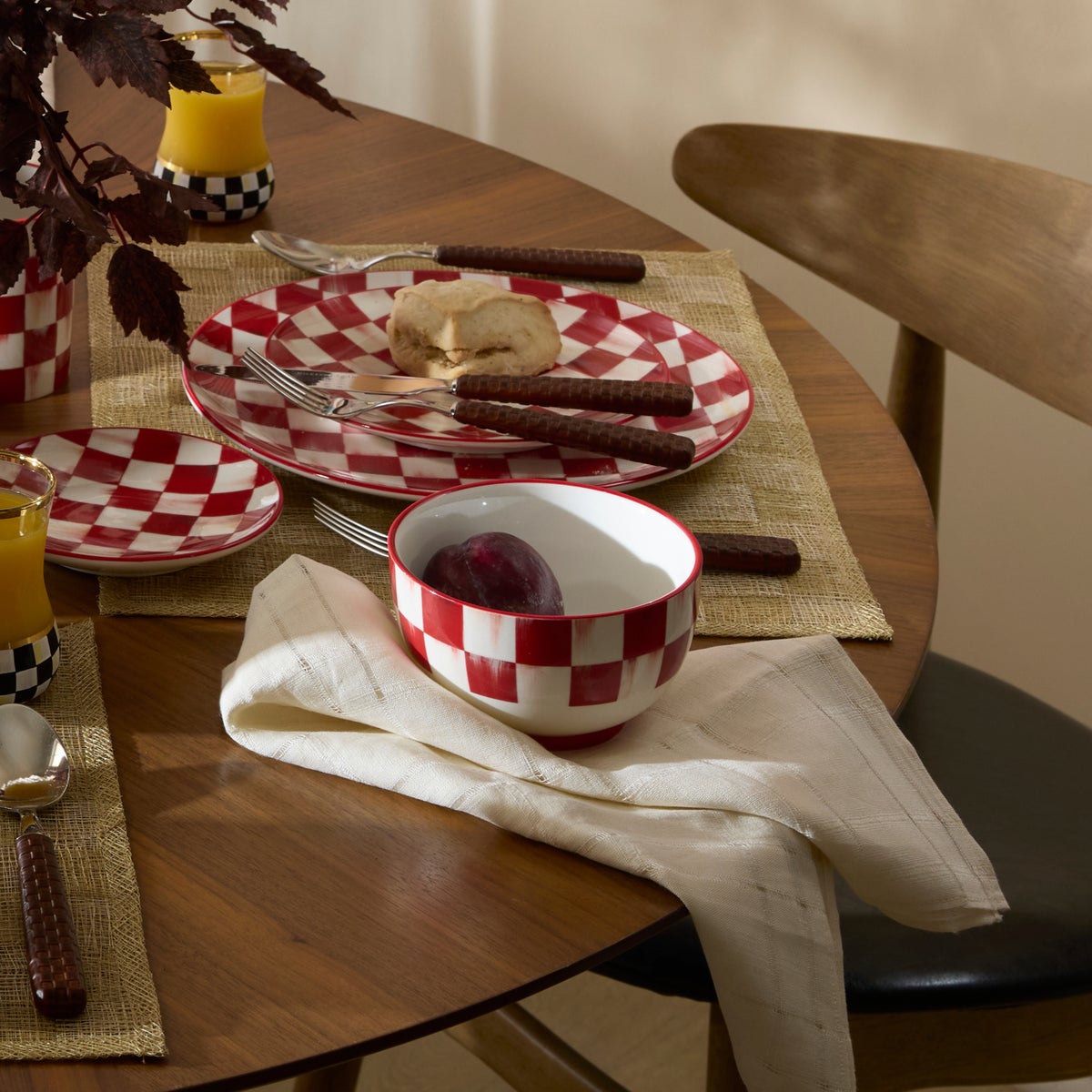 Cherry Check Breakfast Bowls, Set of 4 - Image 5