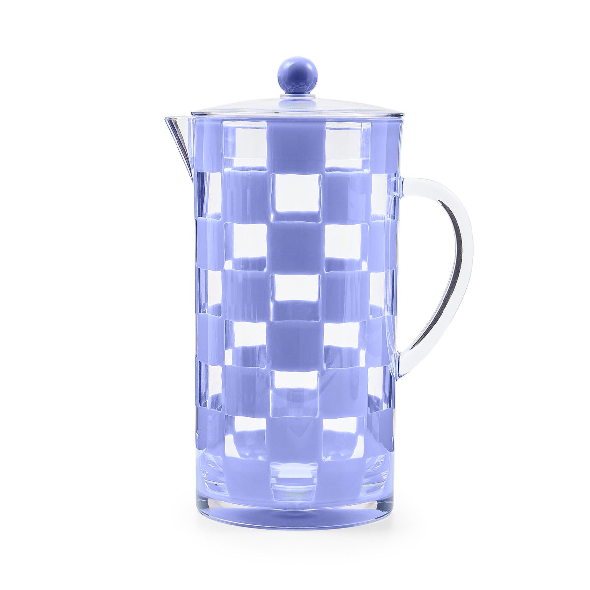 Blue Check Acrylic Pitcher