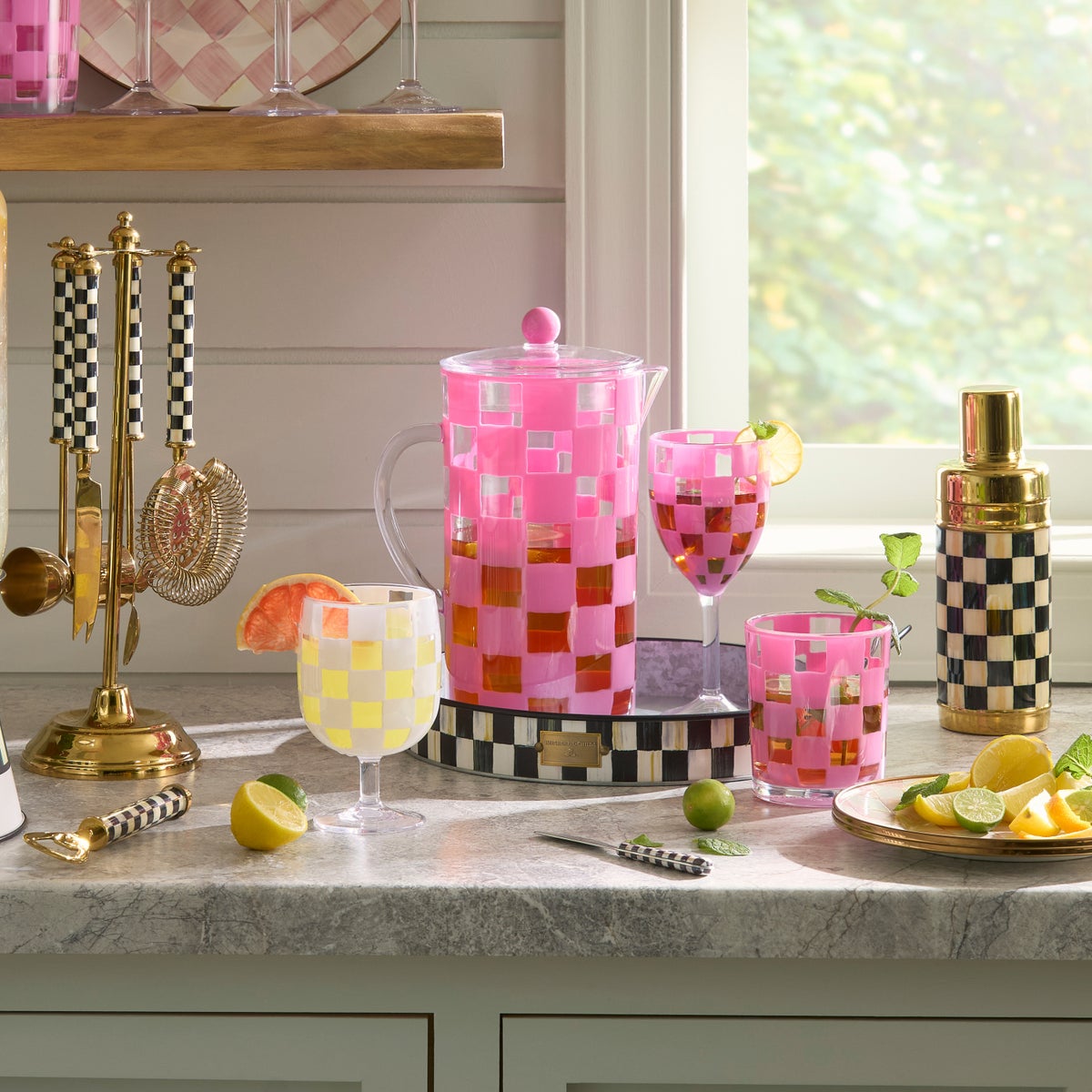 Pink Check Acrylic Pitcher - Image 4