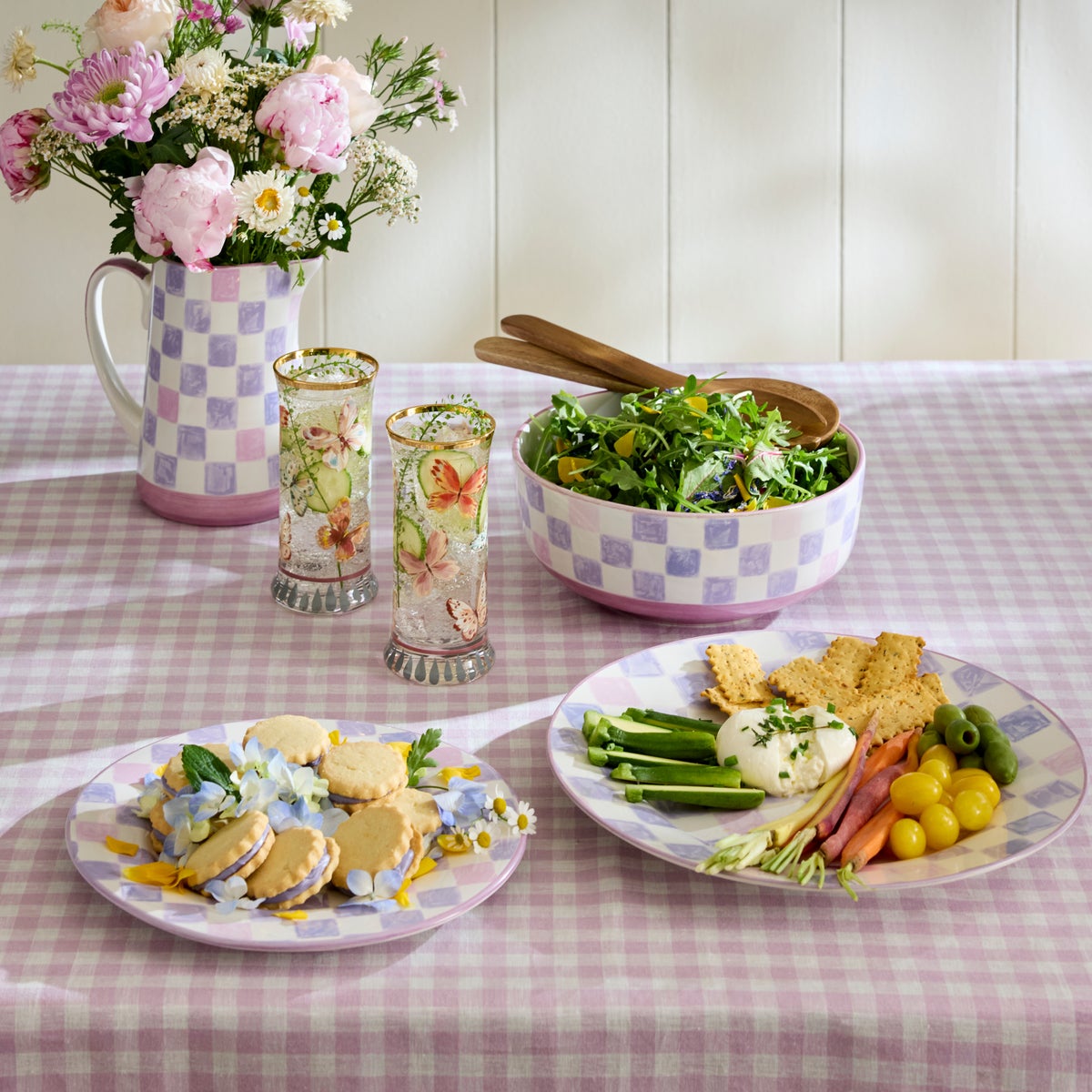 Lilac Check Dinner Plate - Image 2