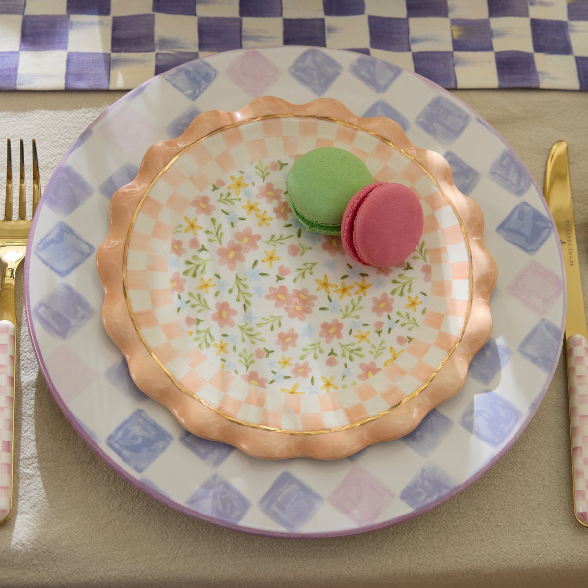 Lilac Check Dinner Plate - Image 7