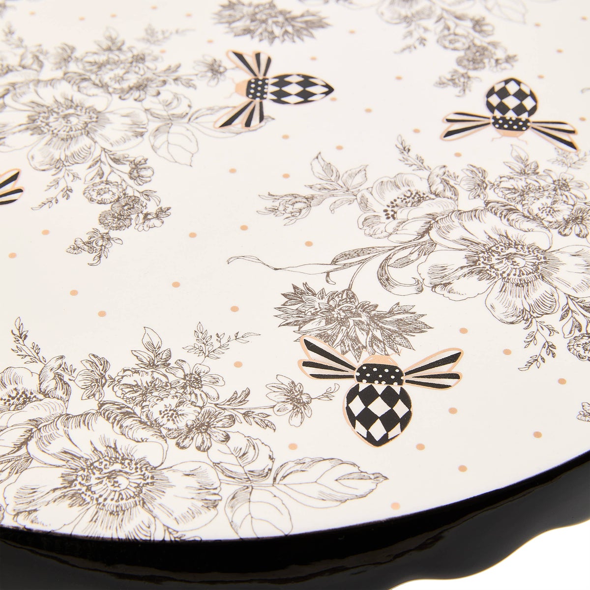 Bee Toile Large Pedestal Platter - Image 4