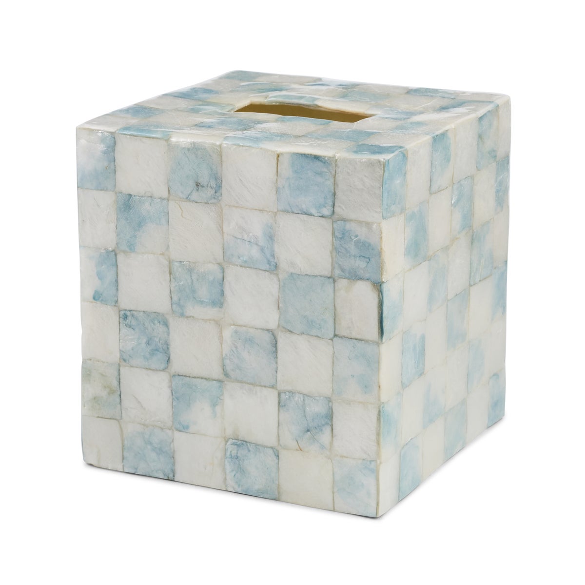 Sky Check Capiz Boutique Tissue Box Cover - Image 3