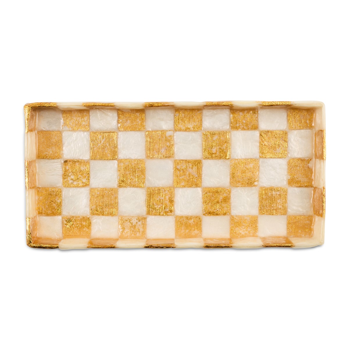 Gold Check Capiz Vanity Tray - Image 3