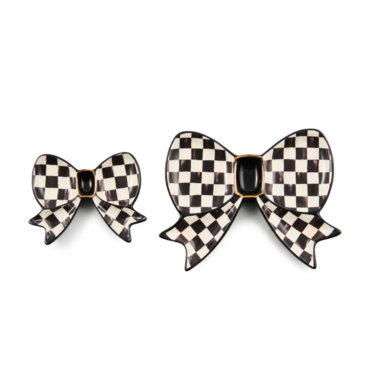 Courtly Check Bow Trinket Dishes, Set of 2