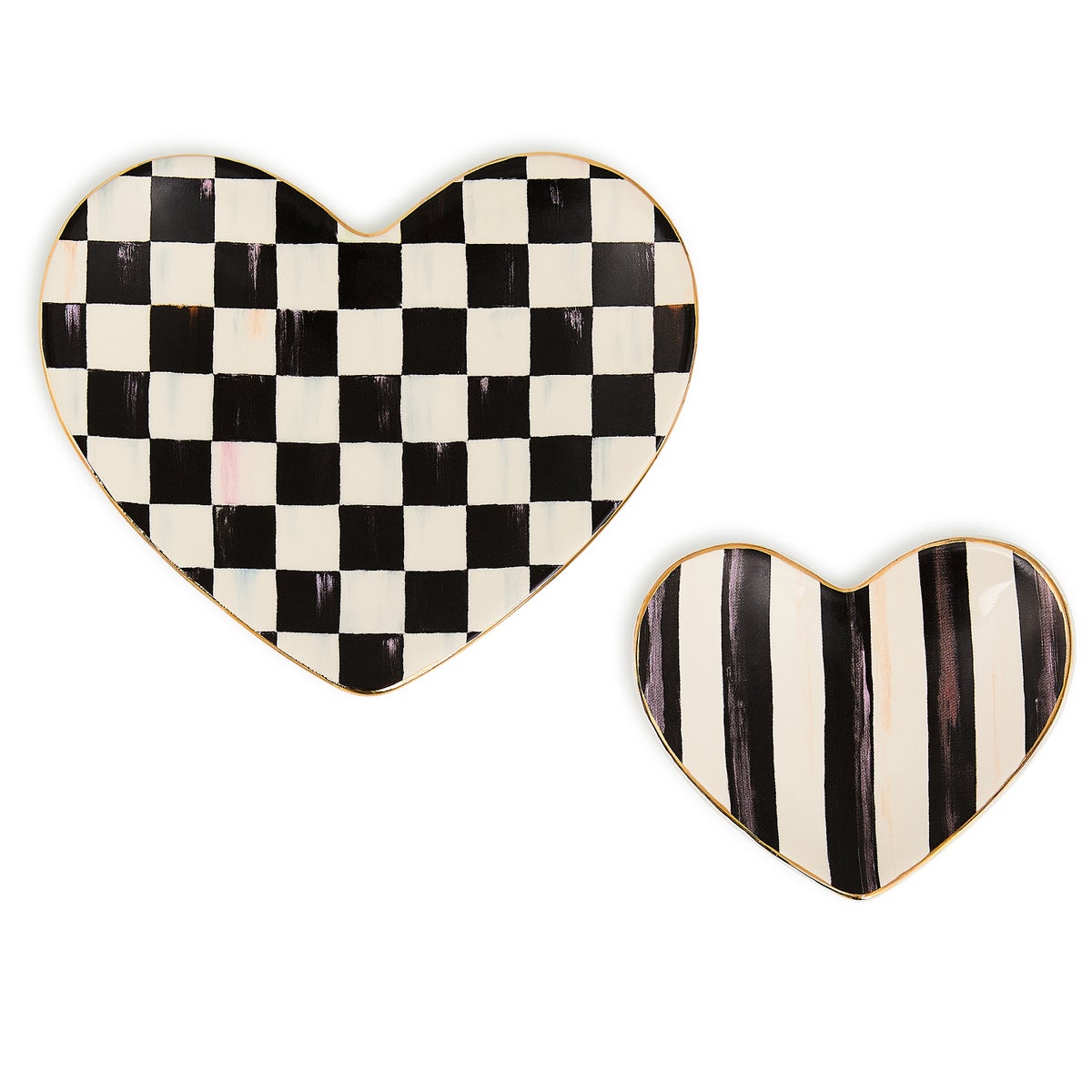 Courtly Heart Trinket Dishes, Set of 2